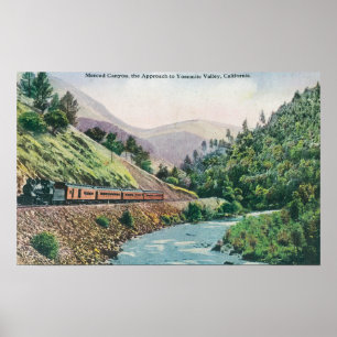 Aussicht auf einen Zug zum Yosemite Valley Poster