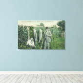 Aussicht auf Fischer mit Fang bei Fitch Mt. Leinwanddruck (Insitu (Holzboden))