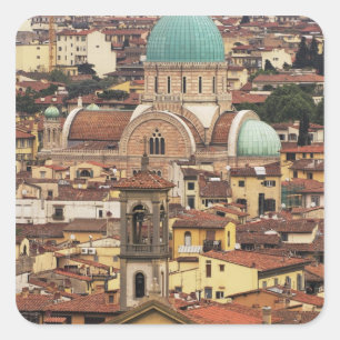 Aussicht auf Florenz, Italien von der Piazza Quadratischer Aufkleber