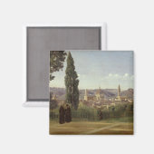 Aussicht auf Florenz Magnet (Vorderseite/Rückseite)