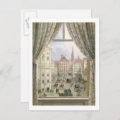 Aussicht auf Freyung, Wien, 1825 (gouache auf Pape Postkarte (Vorne/Hinten)