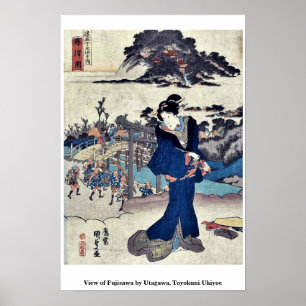 Aussicht auf Fujisawa von Utagawa, Toyokuni Ukiyoe Poster