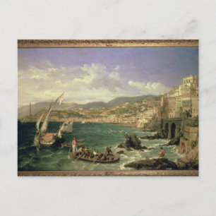 Aussicht auf Genua, 1854 (Öl auf Leinwand) Postkarte