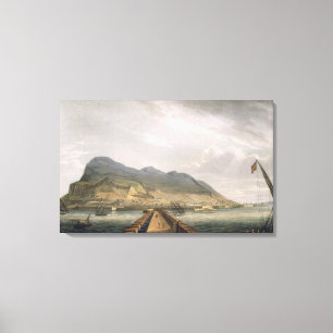 Aussicht auf Gibraltar, graviert von Thomas Suther Leinwanddruck