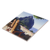 Aussicht auf Gros Piton vom Stonefield Anwesen Vil Fliese (Seite)