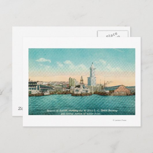 Aussicht auf Hafen und Smith Postkarte (Vorne/Hinten)