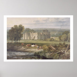 Aussicht auf Hampton Court, Herefordshire, vom Sou Poster