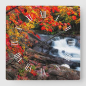 Aussicht auf Herbst und Herbst Quadratische Wanduhr (Vorderseite)