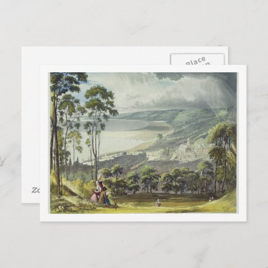 Aussicht auf Honfleur, aus "Sicht auf die Seine", Postkarte (Vorne/Hinten)