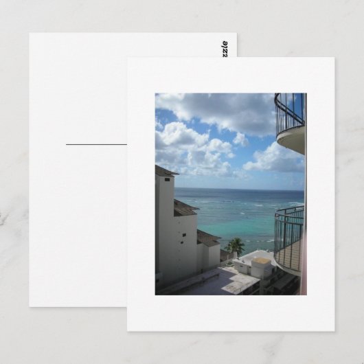 Aussicht auf Honolulu Postkarte (Vorne/Hinten)