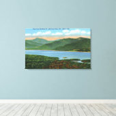 Aussicht auf Indianersee und Schneeberg Leinwanddruck (Insitu (Holzboden))