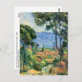 Aussicht auf L’Estaque und das If Castle von Cezan Postkarte (Vorne/Hinten)
