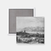 Aussicht auf Lausanne Magnet (Vorderseite/Rückseite)