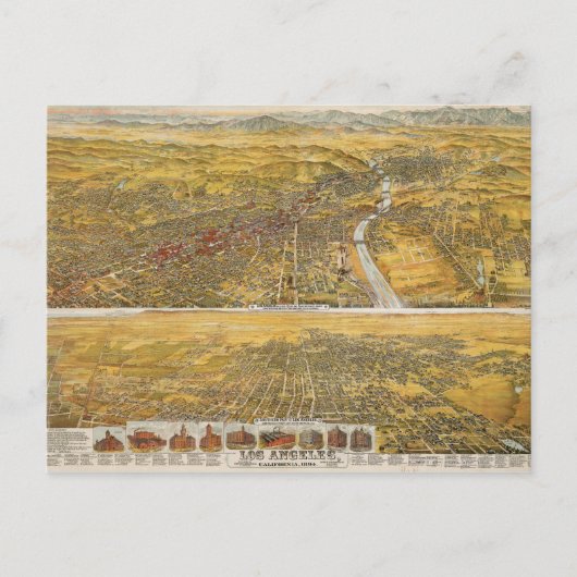Aussicht auf Los Angeles, 1894 Postkarte (Vorderseite)