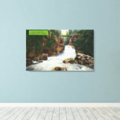 Aussicht auf Lynn Canyon Falls Leinwanddruck (Insitu (Holzboden))