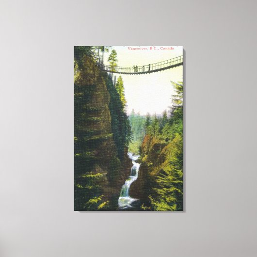 Aussicht auf Lynn Canyon Hängebrücke Leinwanddruck (Vorderseite)