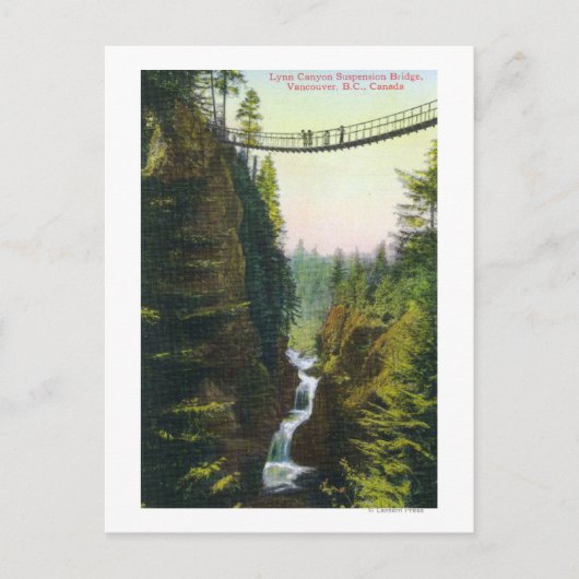 Aussicht auf Lynn Canyon Hängebrücke Postkarte (Vorderseite)