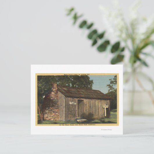 Aussicht auf Mark Twain Cabin auf dem Jackass Hill Postkarte (Stehend Vorderseite)