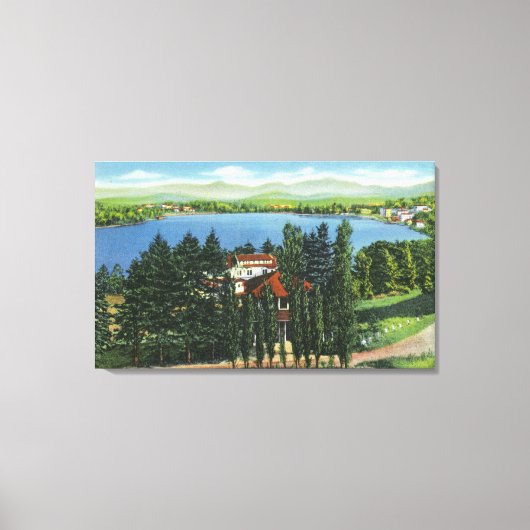 Aussicht auf Mirror Lake und Mirror Lake Inn Leinwanddruck (Vorderseite)