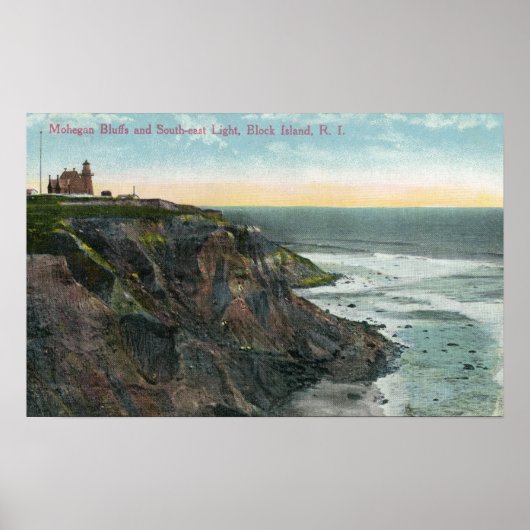 Aussicht auf Mohegan Bluffs und Südosten Poster (Vorne)