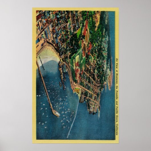 Aussicht auf Monterey und Presido Poster (Vorne)