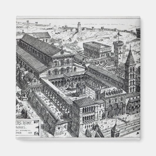 Aussicht auf Old St.Peter's, Rom, 1891 Magnet (Vorne)