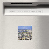 Aussicht auf Paris mit Eiffelturm und La Defense Magnet (In Situ (Geschirrspüler))