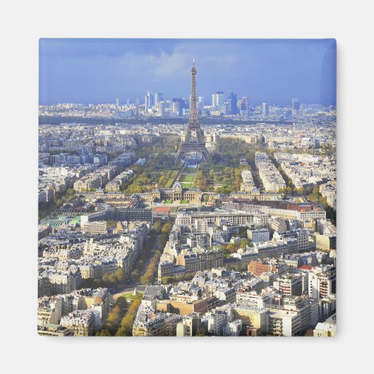 Aussicht auf Paris mit Eiffelturm und La Defense Magnet (Vorne)