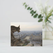 Aussicht auf Paris mit Gargoyle Notre Dame De Pari Postkarte (Stehend Vorderseite)