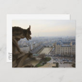 Aussicht auf Paris mit Gargoyle Notre Dame De Pari Postkarte (Vorne/Hinten)