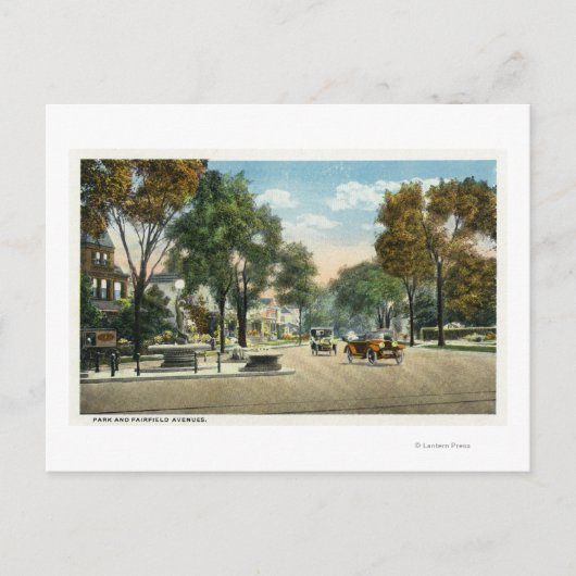 Aussicht auf Park und Fairfield Avenue Postkarte (Vorderseite)