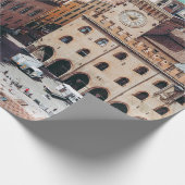 Aussicht auf Piazza Maggiore Platz und San Petr Geschenkpapier (Ecke)