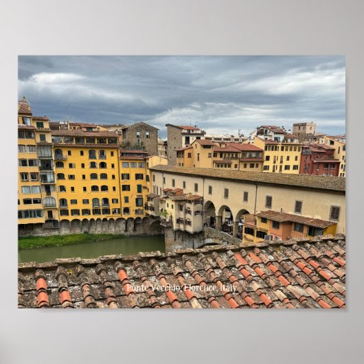Aussicht auf Ponte Vecchio, Florenz Italien Poster (Vorne)