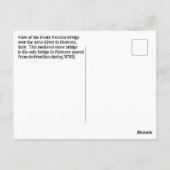 Aussicht auf Ponte Vecchio, Florenz Italien Postkarte (Rückseite)