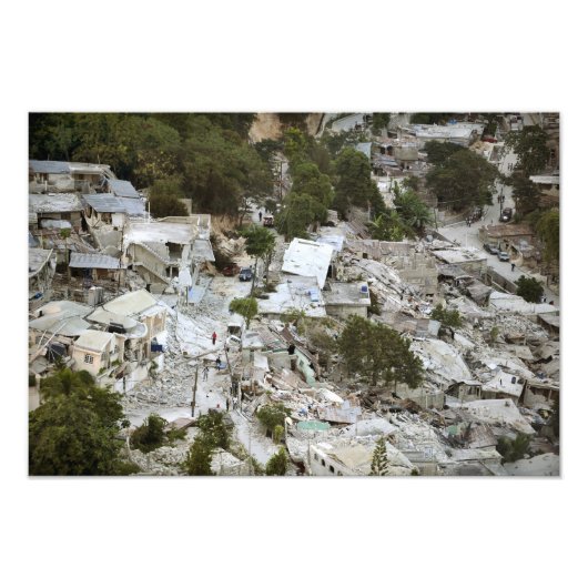 Aussicht auf Port-au-Prince, Haiti Fotodruck (Vorne)