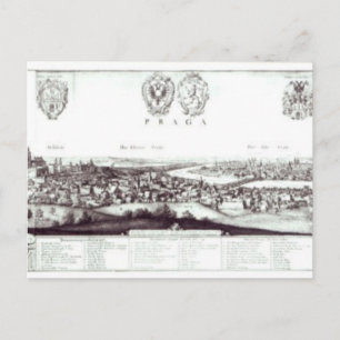 Aussicht auf Prag, 1649 Postkarte