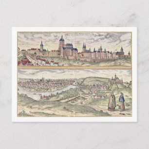 Aussicht auf Prag (oben) auf den Kaiserpalast Postkarte