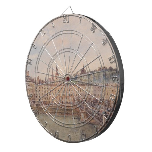 Aussicht auf Salzburg (von Rudolf von Alt) Dartscheibe (Vorderseite rechts)