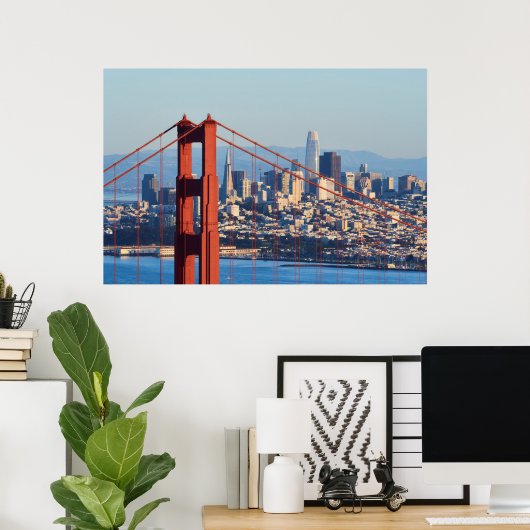 Aussicht auf San Francisco durch die Golden Gate B Poster (Heimbüro)