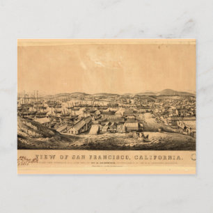 Aussicht auf San Francisco, Kalifornien (1850) Postkarte