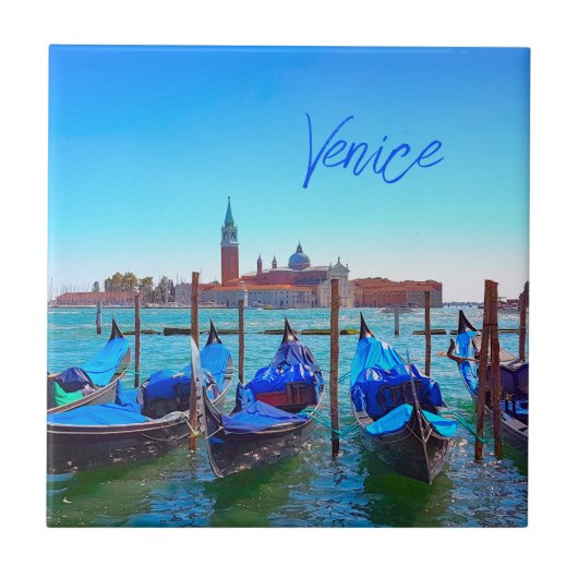 Aussicht auf San Giorgio Maggiore Insel Venedig It Fliese (Vorderseite)