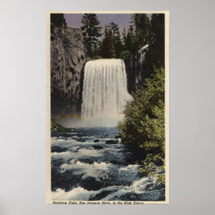 Aussicht auf San Joaquin River & Rainbow Falls Poster