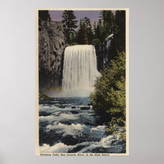Aussicht auf San Joaquin River & Rainbow Falls Poster (Vorne)
