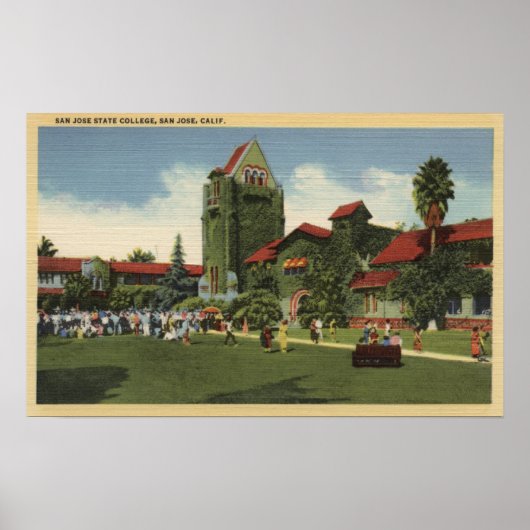 Aussicht auf San José Staat Uni Campus Poster (Vorne)