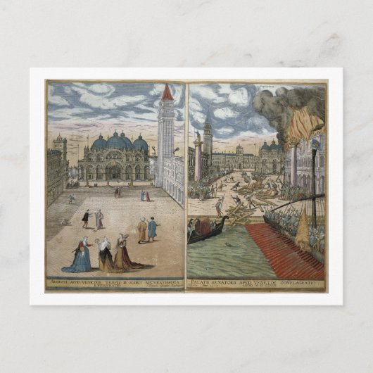 Aussicht auf San Marco und den Palazzo Ducale in B Postkarte (Vorderseite)