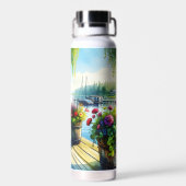 Aussicht auf See | Blick auf die Bucht Trinkflasche (Rückseite)