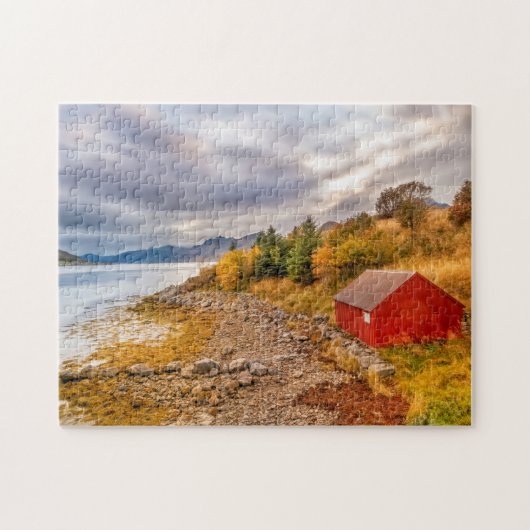 Aussicht auf See und Berge in Lofoten Nordland Nor Puzzle (Horizontal)