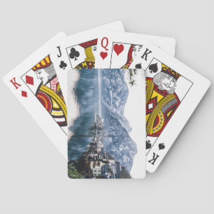 Aussicht auf See und schneebedeckte Berge Spielkarten