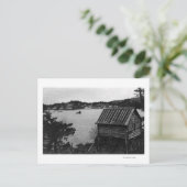 Aussicht auf Seldovia, Alaska aus dem Wasser Postkarte (Stehend Vorderseite)