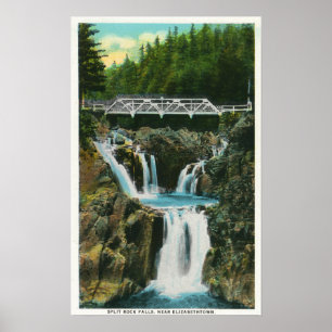 Aussicht auf Split Rock Falls und Bridge Poster